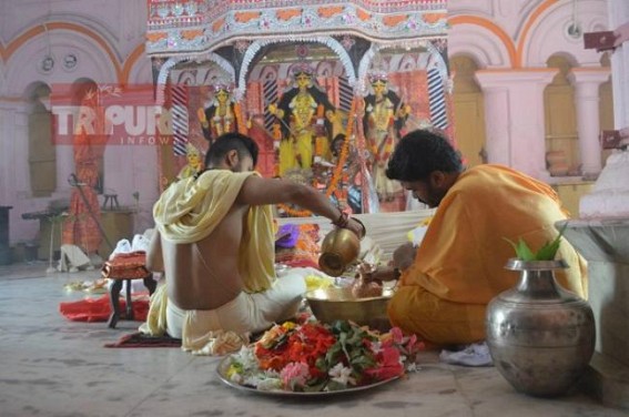 Navami puja observed in Agartala Royal Durga temple Navami puja observed in Agartala Royal Durga temple